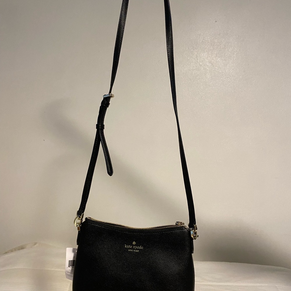 Kate Spade Black Crossbody Bag with Gold Accents